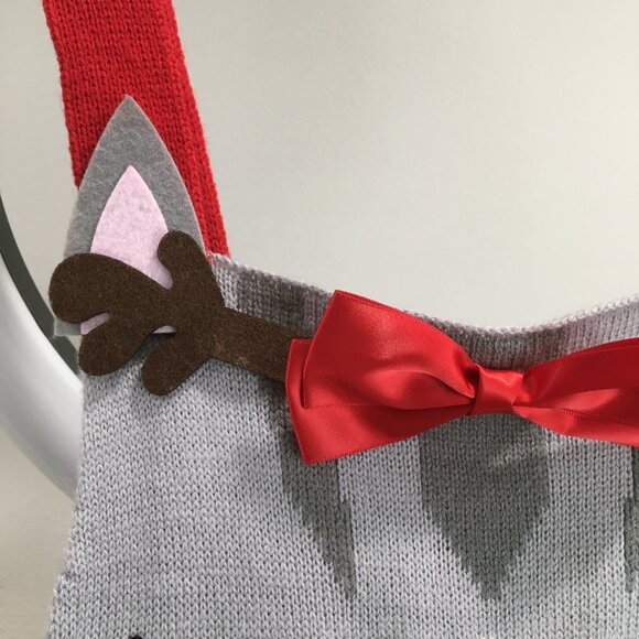 NWT EYESHADOW Meowy Catmas Cat Christmas Reindeer Antlers Applique Knit Overalls - Picture 6 of 16